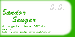 sandor senger business card